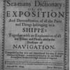 The sea-mans dictionary, [Title page]