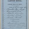 Tiffin bill of fare Canton Hotel.