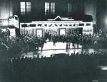 Crowd outside the Lafayette Theatre, in Harlem, at the opening of "Macbeth" produced by the WPA Federal Theatre Project, 1936