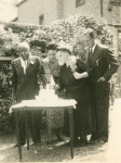 Ellabelle Davis (second from left) at the 52nd wedding anniversary celebration of her parents, Samuel and Hattie Davis, also attended by New Rochelle Mayor Stanley Church, on far right