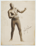 Jack Johnson in boxing stance