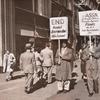Congress of Racial Equality pickets protesting discriminatory employment agency practices at 500 Fifth Avenue, New York, N.Y., October 21, 1950