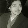 Candid portrait of civil rights activist Rosa Parks