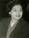 Candid portrait of civil rights activist Rosa Parks