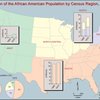 Distribution of the African American population by Census region, 1960-1970