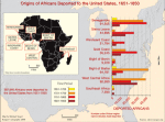 Origins of Africans deported to the United States, 1651-1850