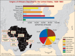 Origins of Africans deported to the United States, 1628-1860