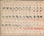 Charts of the thermometer, wind, rain and barometer on the morning and afternoon of each day of December 1861