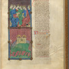 Two miniatures, with text, initials, linefillers