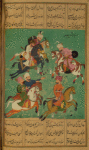 Siyâvush plays polo (chaugân) before Afrâsiyâb