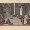 Christ commends the poor widow who puts money in the Temple Treasury
