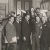 Texas Guinan on shoulders of attorney after acquittal.
