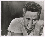 Elia Kazan leaning on his left hand.