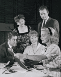 Farley Granger, Ruth White, Julie Harris, Larry Hagman, and June Havoc in the stage production The Warm Peninsula