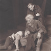 Norman Lloyd (as The Fool), Louis Calhern (King Lear), and Martin Gabel (as Earl of Kent) in the stage production King Lear