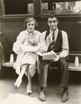 Irene Dunne and Robert Taylor during a break from filming the motion picture Magnificent Obsession.