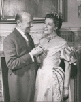 Jack Raine and Jarmila Novotná in the stage production Sherlock Holmes