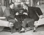 Thomas Gomez and Basil Rathbone in the stage production Sherlock Holmes