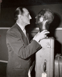 Basil Rathbone with bust of himself