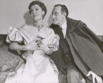 Publicity photo of Jarmila Novotná and Basil Rathbone in the stage production Sherlock Holmes