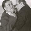 Publicity photo of Thomas Gomez and Basil Rathbone in the stage production Sherlock Holmes