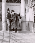 Jack Raine and Basil Rathbone in the stage production Sherlock Holmes