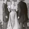Jack Raine, Eileen Peel, and Basil Rathbone in the stage production Sherlock Holmes