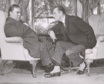 Thomas Gomez and Basil Rathbone in the stage production Sherlock Holmes