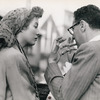 Greer Garson and director George Cukor on the set of the motion picture Desire Me