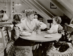 Clare Sanders?, Greer Garson, and Christopher Severn? in the motion picture Mrs. Miniver