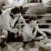 Unidentified actor and Robert Taylor in the motion picture Quo Vadis