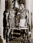 Unidentified actor and Robert Taylor in the motion picture Quo Vadis