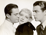 Publicity photo of Chester Morris, Virginia Bruce, and Robert Taylor in the motion picture Society Doctor