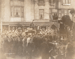 Behind-the-scenes photo with Robert Taylor (on top of cab) in the motion picture A Yank in Oxford