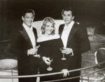 Raul Julia, Jill Clayburgh, and Frank Langella in the stage production Design for Living
