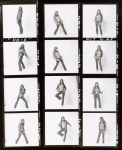 Contact sheet with photos of Diane Keaton in the stage production Hair