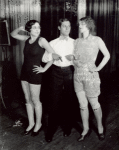 George Jessel with unidentified actresses during rehearsal for the stage production The Jazz Singer