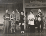 Keye Luke (Wang Chi Yang), Juanita Hall (Madam Liang), Miyoshi Umeki (Mei Li), Rose Quong (Liu Ma) and Conrad Yama (Dr. Li) in Flower Drum Song