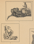 1. Cartoon of the Moscow Art Theatre troika;  2. Cartoon of naked Konstantin Stanislavsky playing a pipe