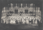 Guy Robertson as Johann Strauss, Jr., conducting orchestra, in the ballroom scene from The Great Waltz.