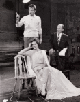 Richard Burton, Julie Andrews and Moss Hart during rehearsal for Camelot