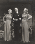 Peggy Wood, Clifton Webb and Leonora Corbett in Blithe Spirit.
