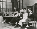 Hugh Sinclair, Irby Marshall, Margaret Wycherly, Ralph Roder, Hugh Buckler (standing), Dorothy Gish, Henry Travers, Reginald Mason, Peg Entwistle and Romney Bret (all seated) in Getting Married