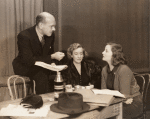 Herman Shumlin, Lillian Hellman (dramatist) and Tallulah Bankhead at rehearsal for The Little Foxes