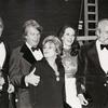 Ruth Mitchell, Stephen Sondheim, Hugh Wheeler, Florence Klotz, Patricia Elliott, Hal Prince, and Glynis Johns from A Little Night Music backstage at the Tony Awards