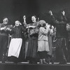 Zero Mostel, Beatrice Arthur and ensemble in Fiddler on the Roof.