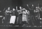 Zero Mostel, Beatrice Arthur and ensemble in Fiddler on the Roof.