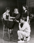 Jerome Robbins (center) and unidentified cast members during rehearsal for West Side Story.