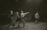 Unidentified actress with Jerome Robbins during rehearsals for Gypsy.