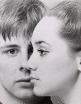 Close-up of Kurt Peterson and Victoria Mallory in publicity pose for West Side Story